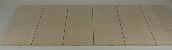 Stabiles Verlegebrett für große Produktionsstückzahl oder schwere Leitungen, 915 x 1830 mm, 36mm Birkensperrholz, Oberfläche natur, 5 Nuten für Messtechnikleitungen, 8 Verriegelungen